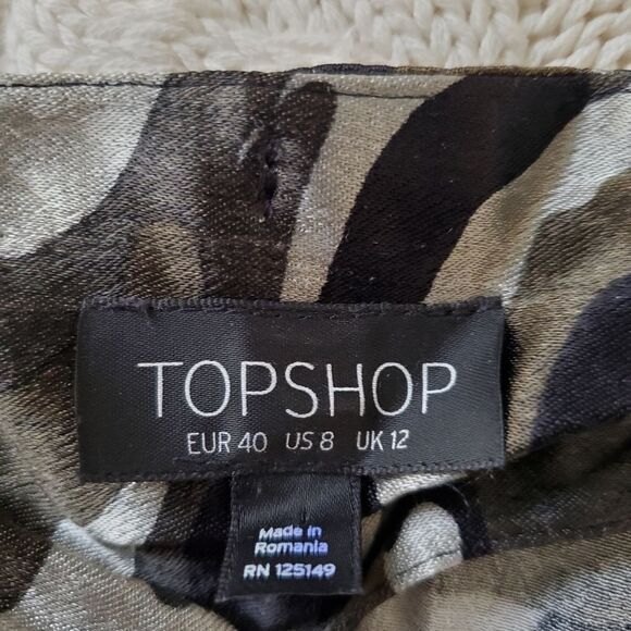 Topshop Camo Slip Dress - size 8 in Green - Picture 15 of 16